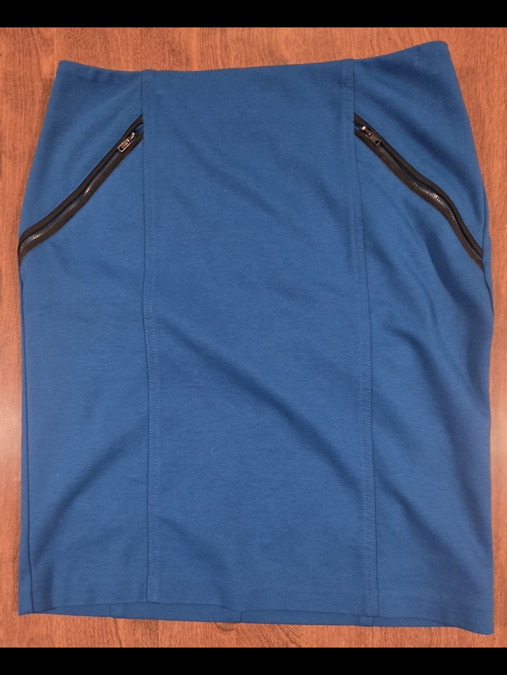 Alfani Royal Blue Pencil Skirt with Zip Pocket Accents